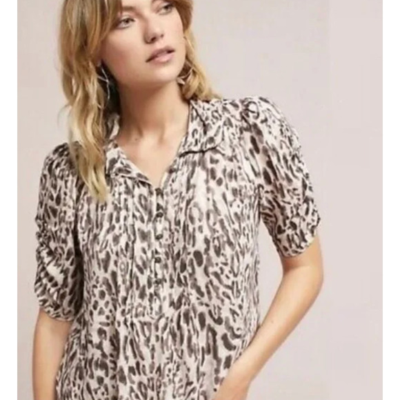 Anthropologie Tops - Copied - ANTHROPOLOGIE X MAEVE Animal print light-weight top blouse size 4 S